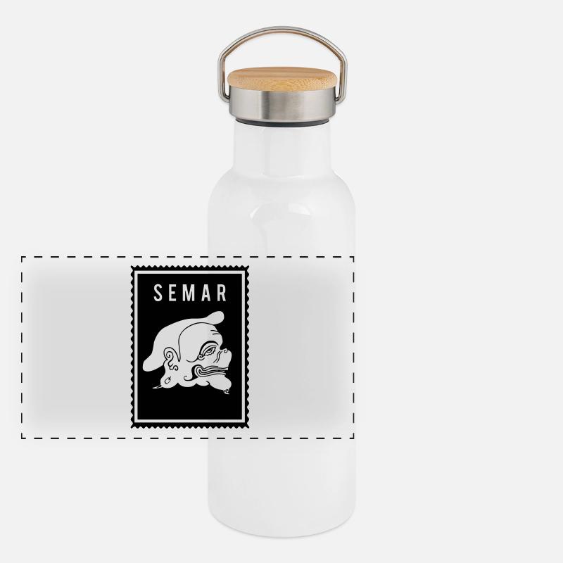 Semar - Wayang Gourde isotherme avec bouchon en bambou