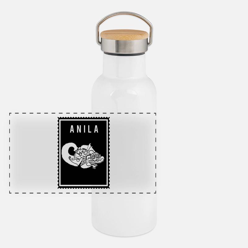 Anila - Wayang Panorama Thermosflasche mit Bambusdeckel