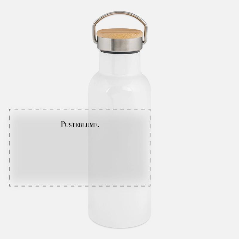Pusteblume Panorama Thermosflasche mit Bambusdeckel