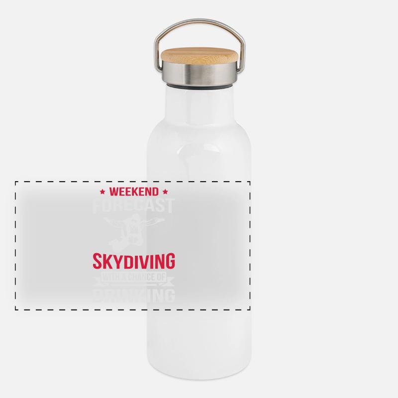 Weekend Forecast Skydiving Panoramic Thermal Bottle with Bamboo Lid