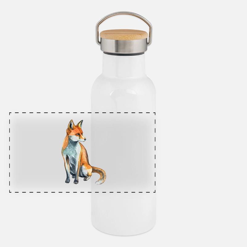 Fox Panoramic Thermal Bottle with Bamboo Lid