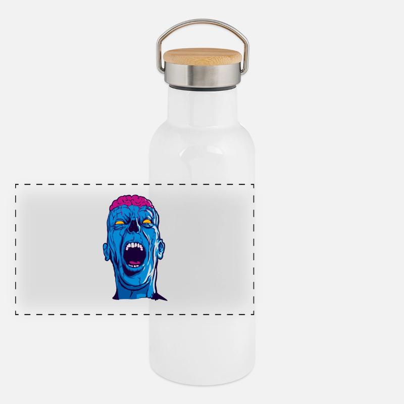 Screaming zombie Panoramic Thermal Bottle with Bamboo Lid