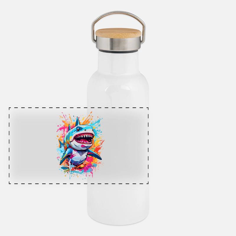 Panorama Thermosflasche mit Bambusdeckel