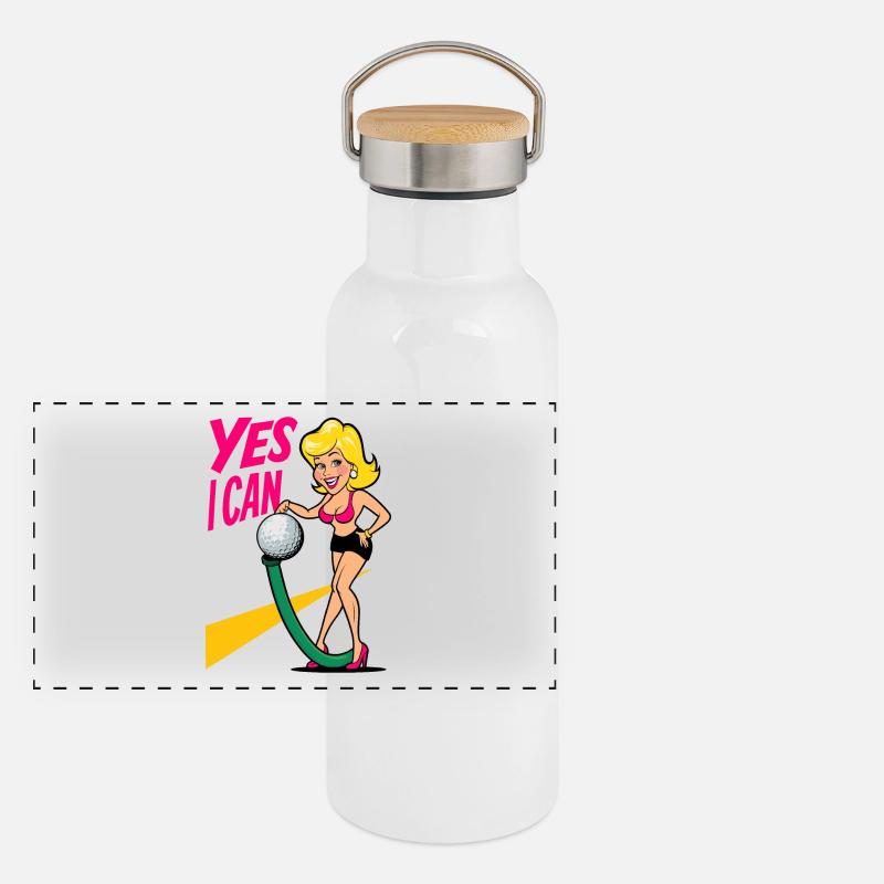 Balle de golf et tuyau d’arrosage Gourde isotherme avec bouchon en bambou