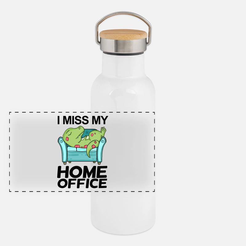 Home Office Panorama Thermosflasche mit Bambusdeckel