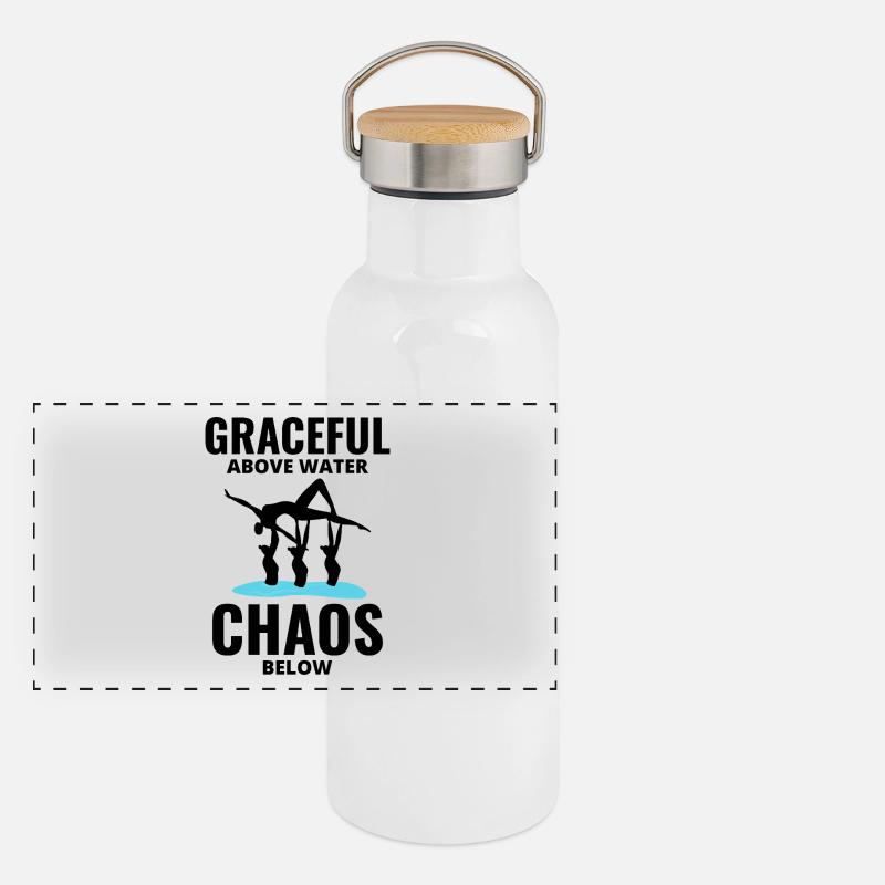 Nageuse de l’équipe de natation synchronisée Graceful Chaos Gourde isotherme avec bouchon en bambou