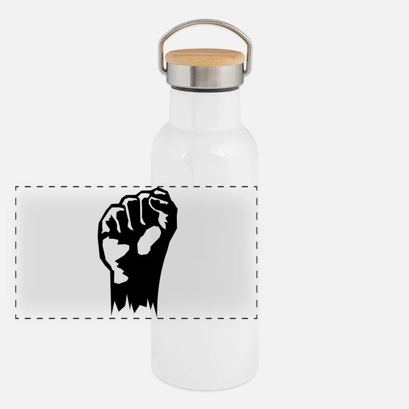 combat - Panoramic Thermal Bottle with Bamboo Lid - white