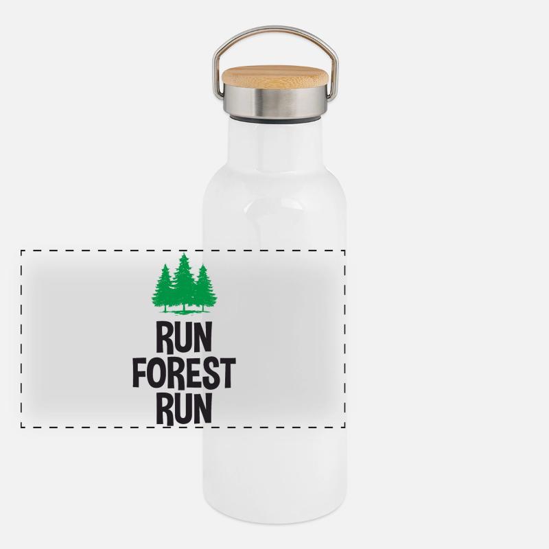 Run Forest Run Gourde isotherme avec bouchon en bambou