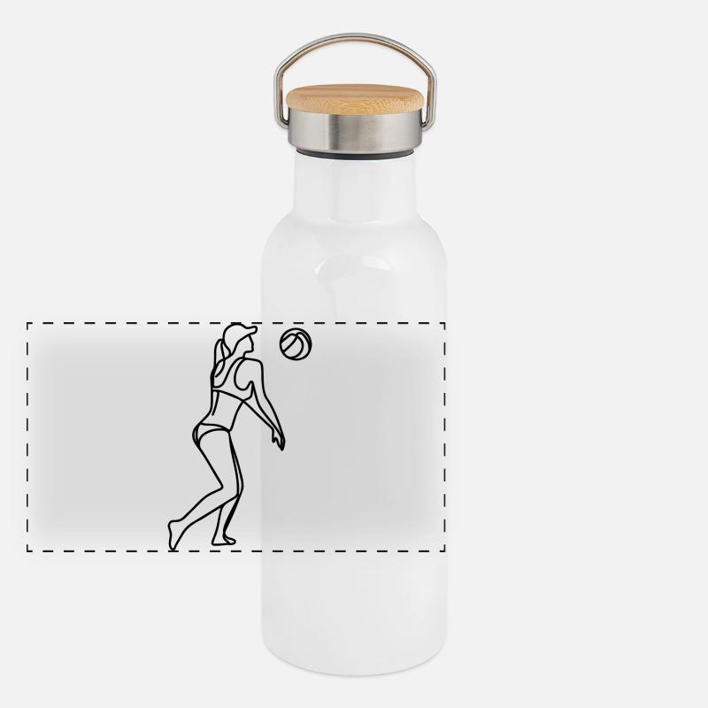 Joueuse de beach-volley filles Gourde isotherme avec bouchon en bambou
