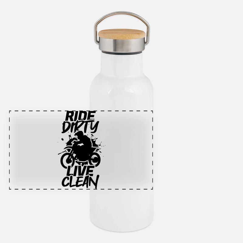 Motocross Funny Saying Panoramic Thermal Bottle with Bamboo Lid
