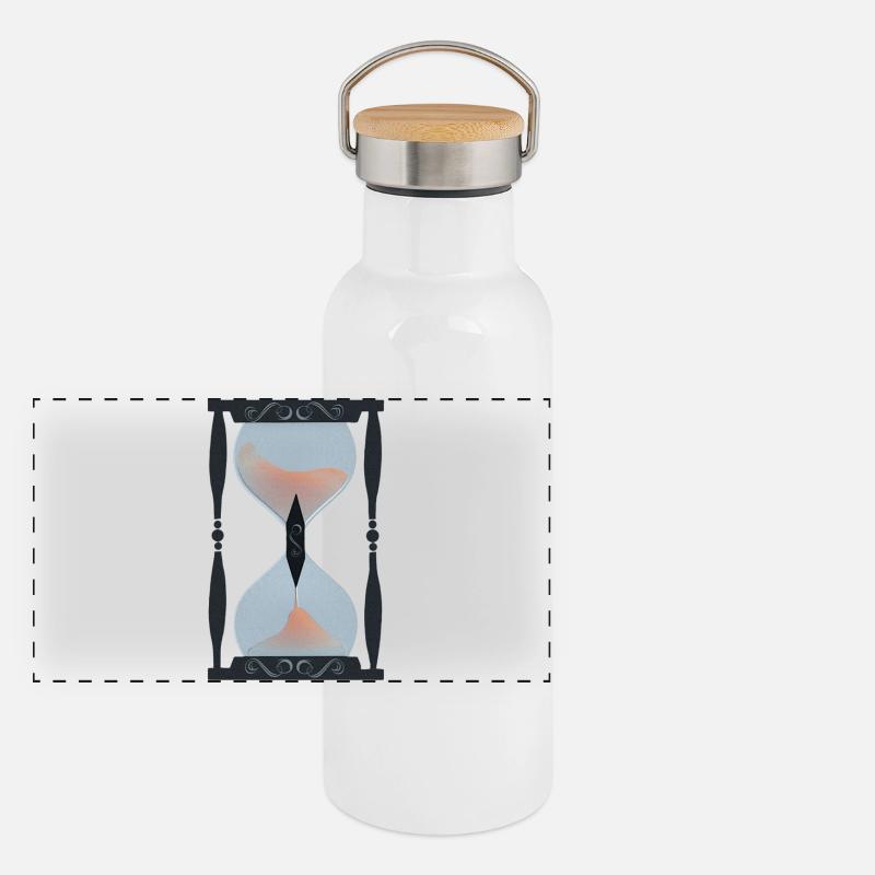 sandtimer, memento mori Panorama Thermosflasche mit Bambusdeckel