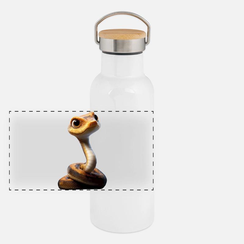 snake, python, cobra, rattlesnake, snakes Panoramic Thermal Bottle with Bamboo Lid