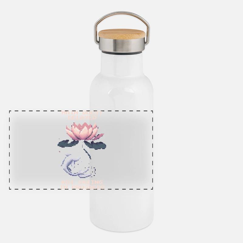 Main Quest Delayed | Koi Viewing Zen Pond Panoramic Thermal Bottle with Bamboo Lid