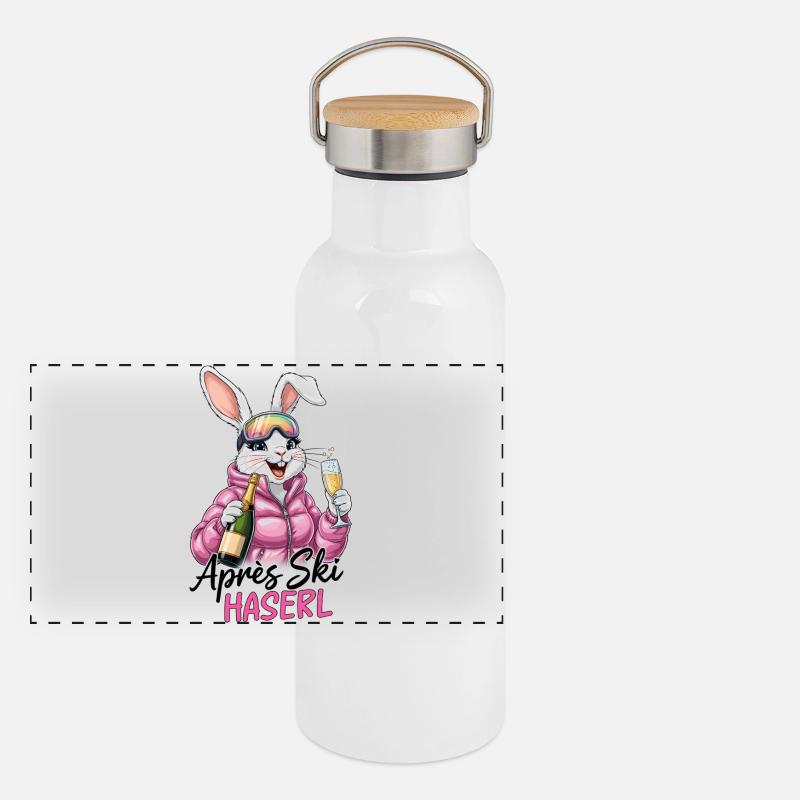 Lapin d’après-ski Gourde isotherme avec bouchon en bambou