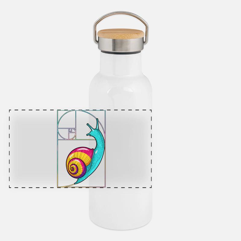Escargot spiralé de Fibonacci Gourde isotherme avec bouchon en bambou