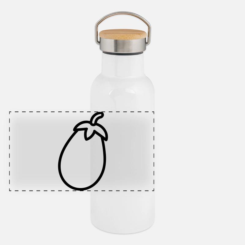 Aubergine Panorama Thermosflasche mit Bambusdeckel