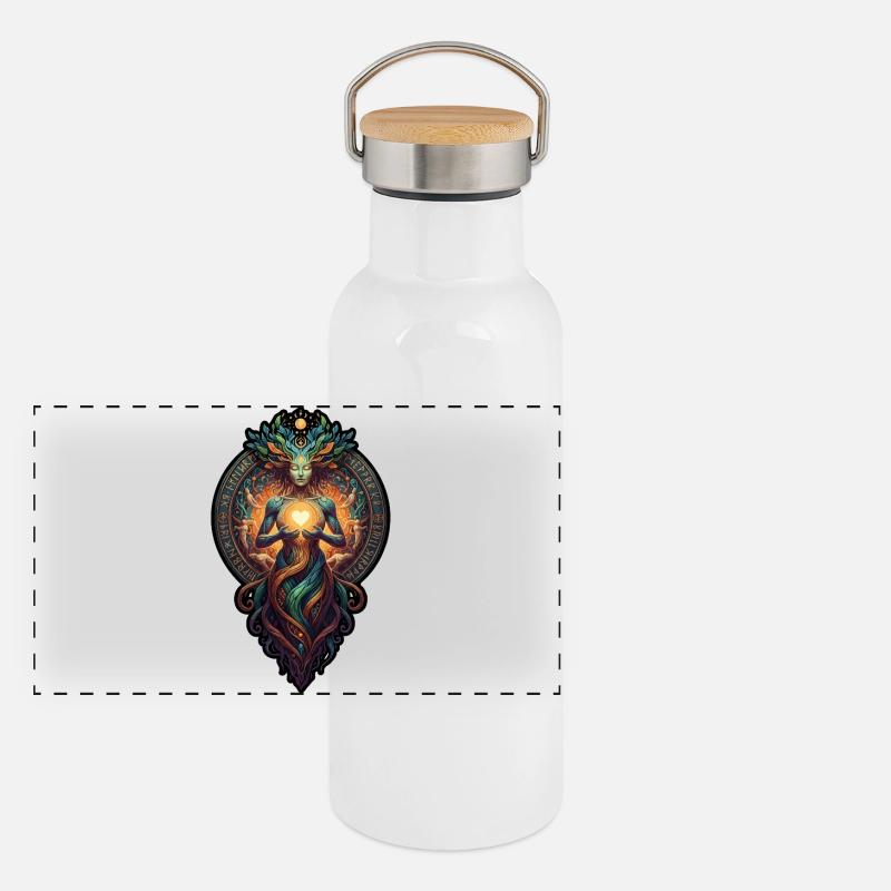 Panorama Thermosflasche mit Bambusdeckel