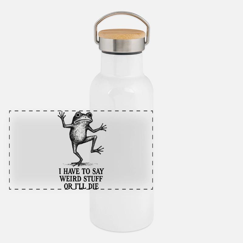 Frog Saying Meme Humor Funny Gift Idea Panoramic Thermal Bottle with Bamboo Lid