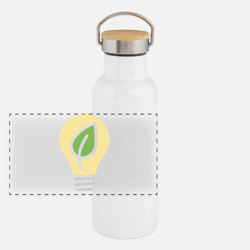 Light Bulb Environment Electricity Panoramic Thermal Bottle with Bamboo Lid