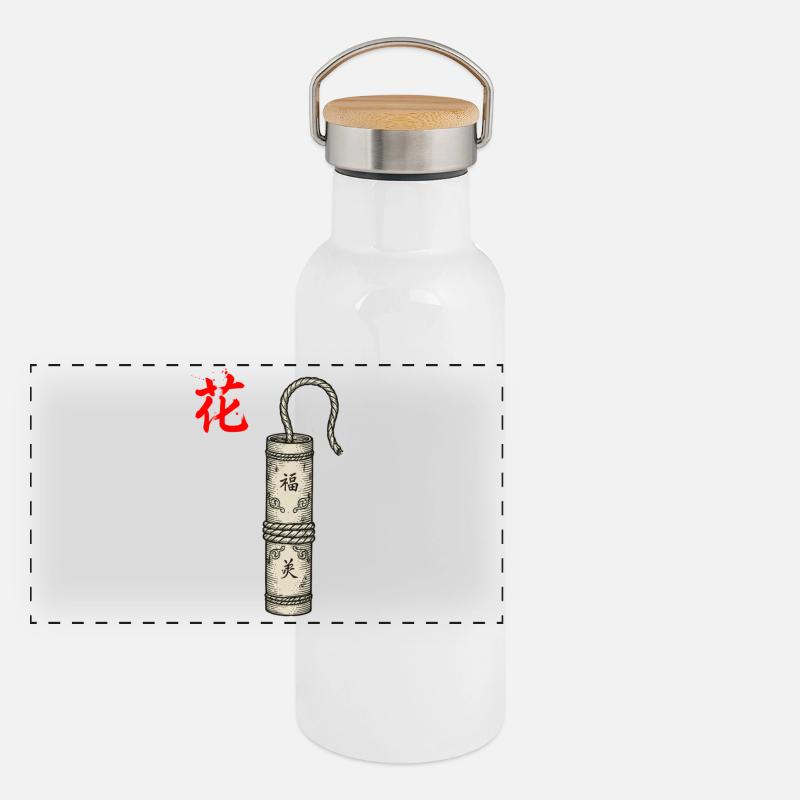 Panorama Thermosflasche mit Bambusdeckel