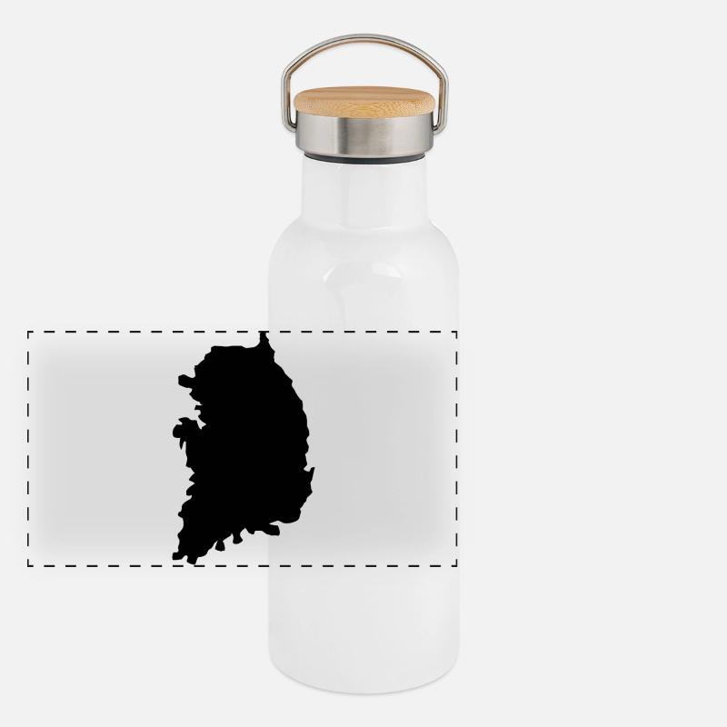 South Korea map Panoramic Thermal Bottle with Bamboo Lid