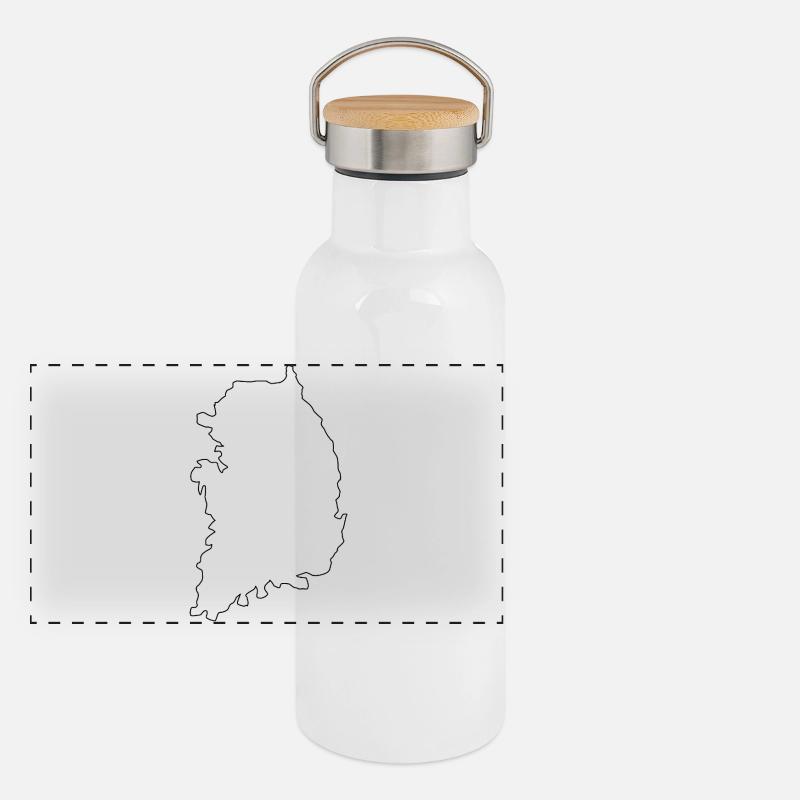 Carte de la Corée du Sud Gourde isotherme avec bouchon en bambou