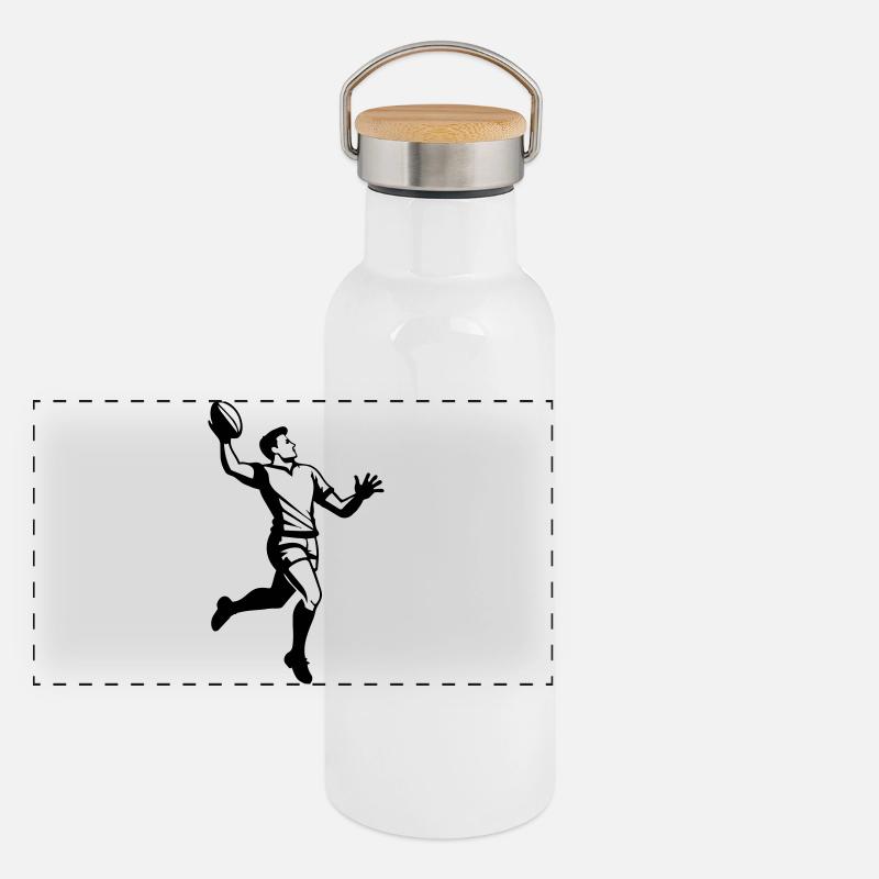 Rugby Panoramic Thermal Bottle with Bamboo Lid