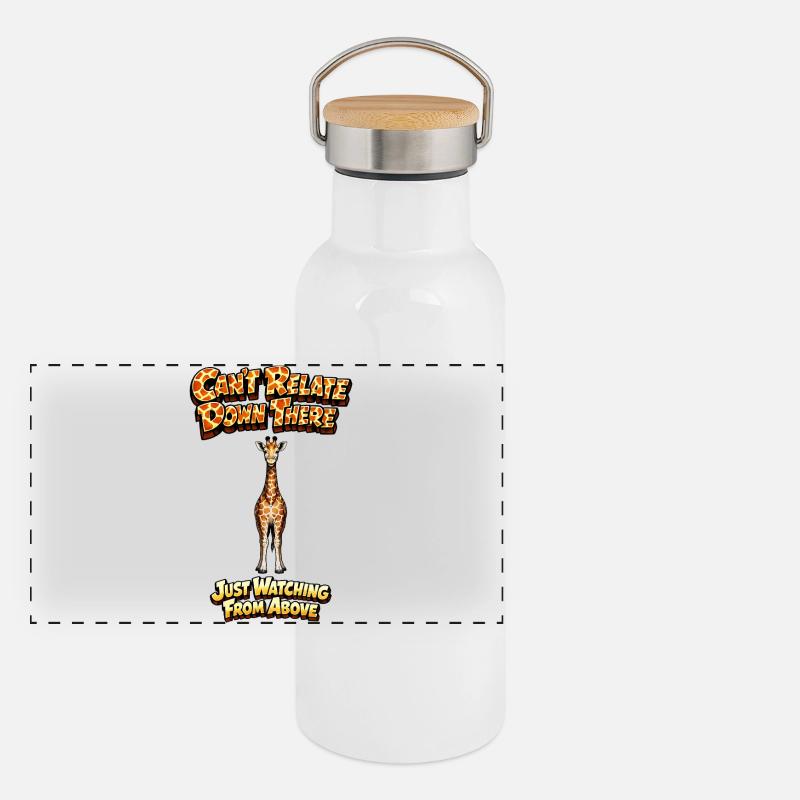 Giraffe Above Meme Tee Panoramic Thermal Bottle with Bamboo Lid