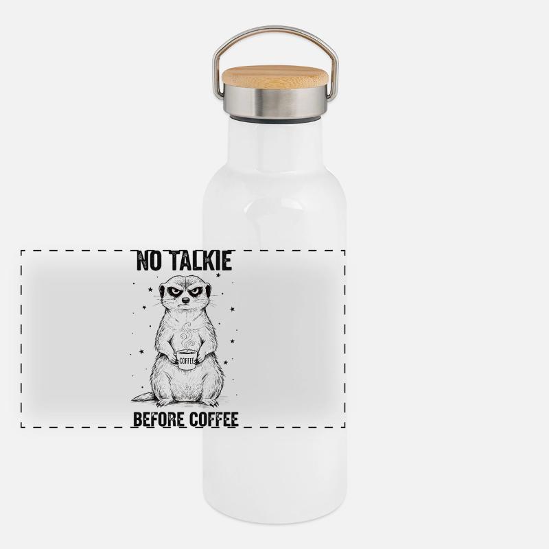 Pas de conversation devant un suricate amateur de café Gourde isotherme avec bouchon en bambou