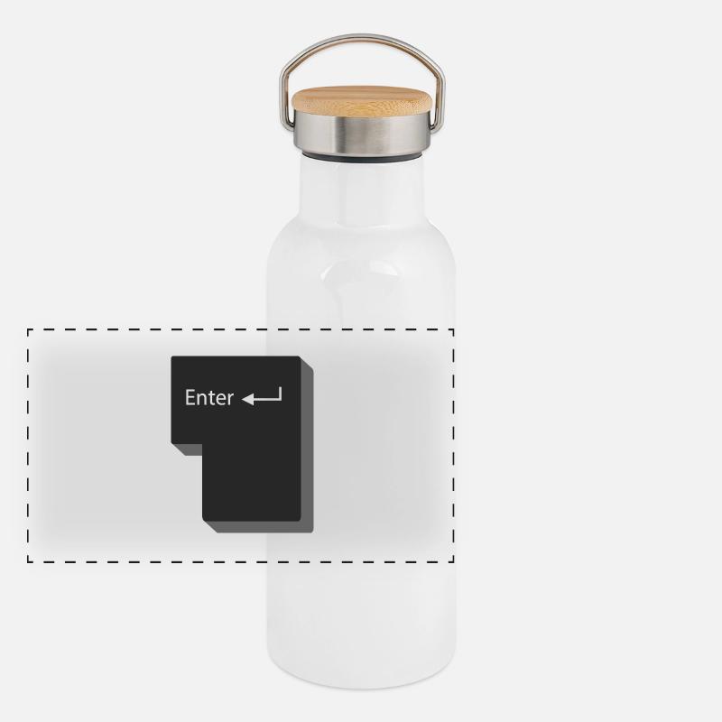 Enter Knopf Computer Geschenkidee Panorama Thermosflasche mit Bambusdeckel