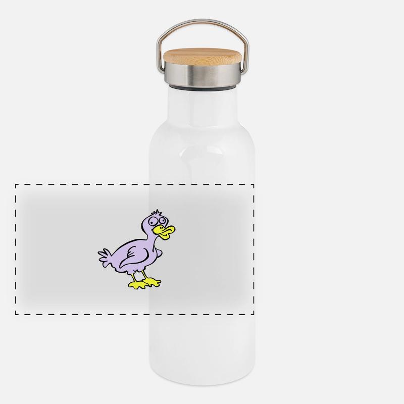 Doofe Ente Panorama Thermosflasche mit Bambusdeckel