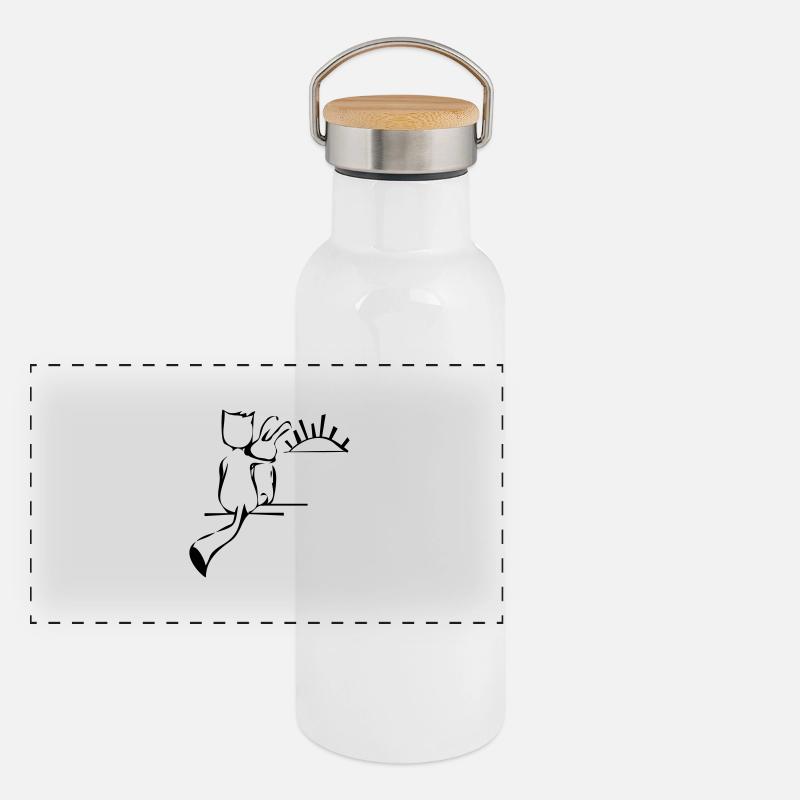 Freundschaft Panorama Thermosflasche mit Bambusdeckel