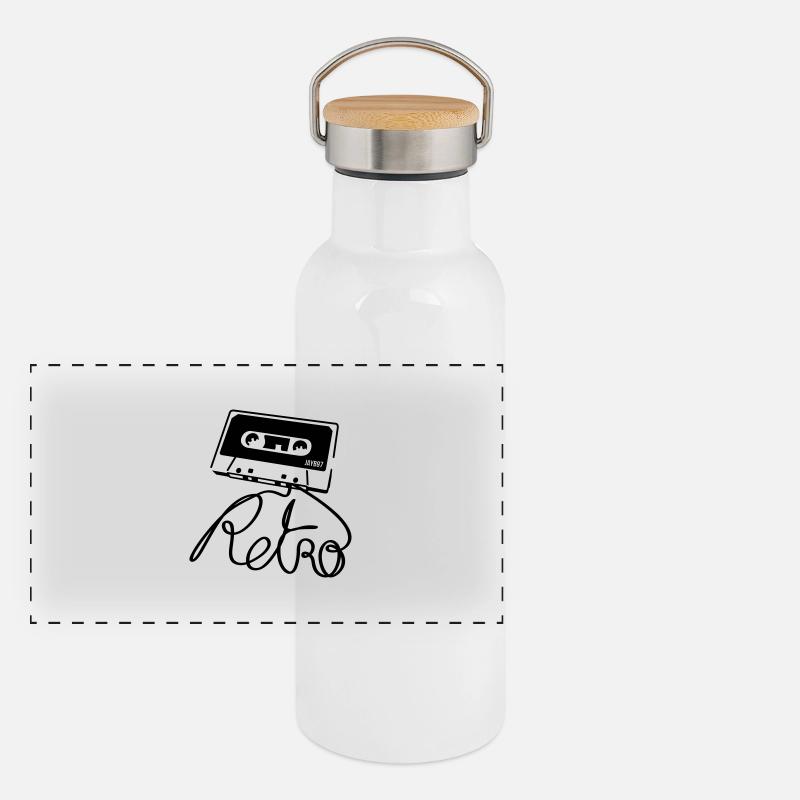 Retro Gourde isotherme avec bouchon en bambou