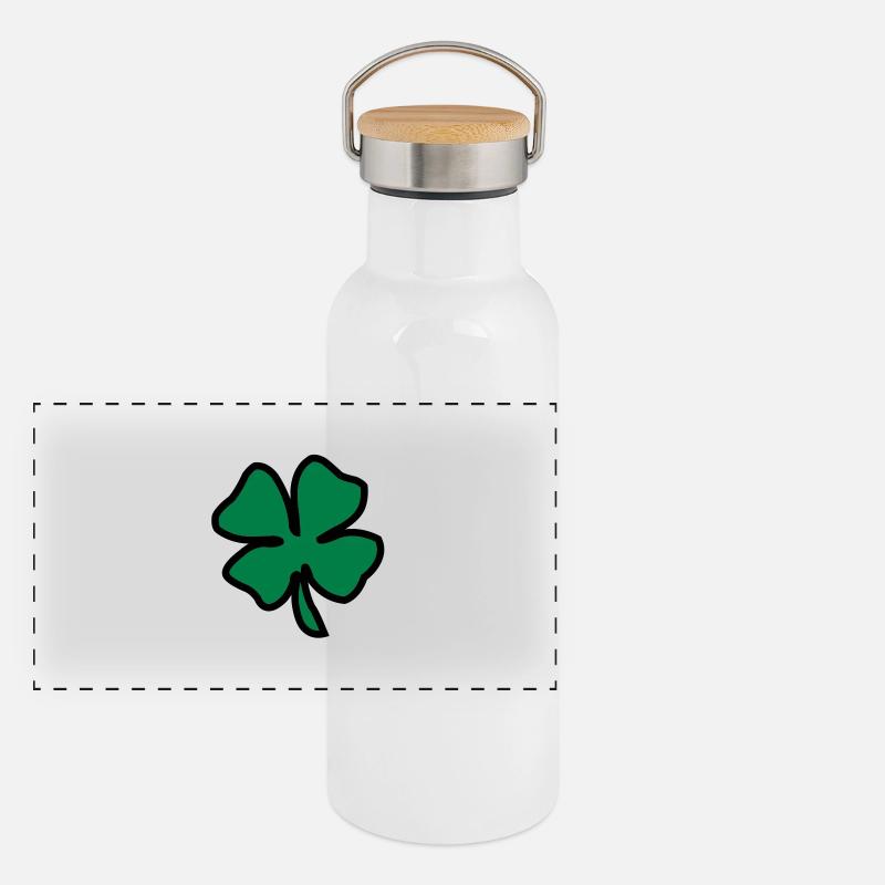 Irish Leaf two coloured Gourde isotherme avec bouchon en bambou