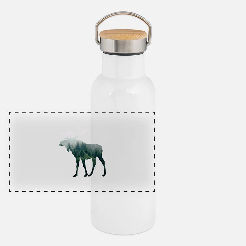 Moose Panoramic Thermal Bottle with Bamboo Lid
