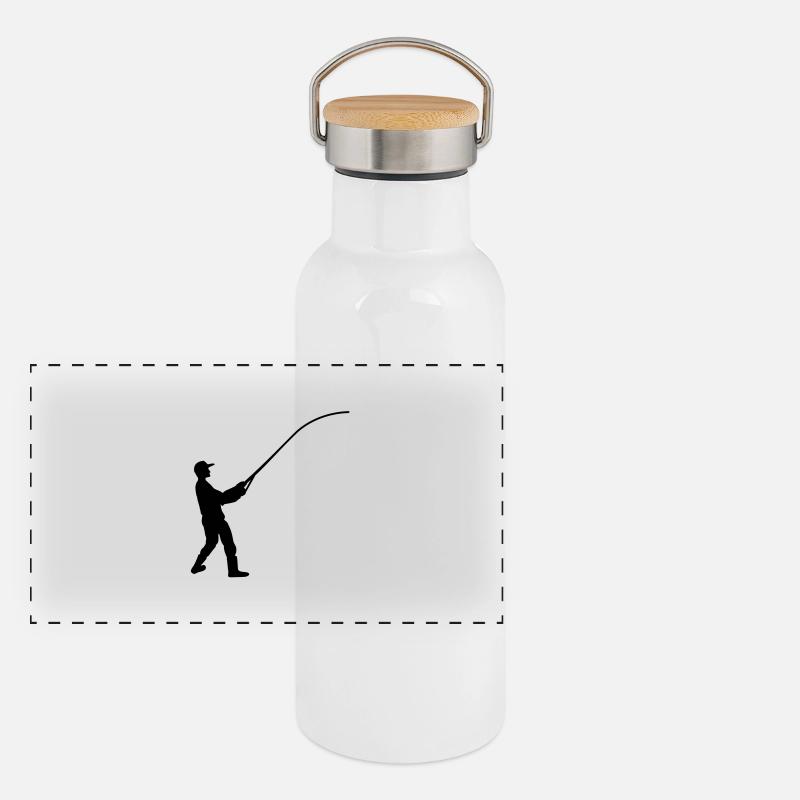 angler drill Gourde isotherme avec bouchon en bambou
