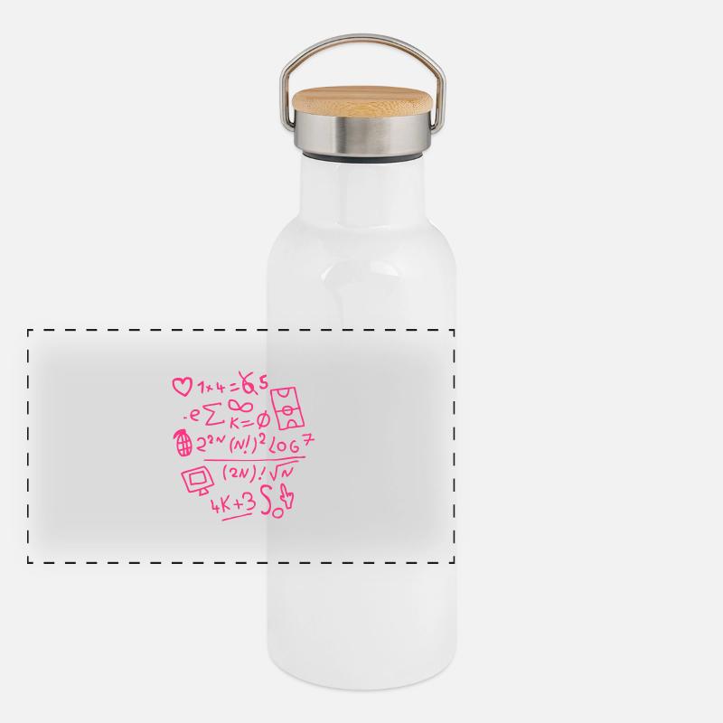 mathematical formula text Numbe figure Panoramic Thermal Bottle with Bamboo Lid