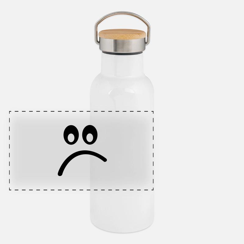 Smiley Panorama Thermosflasche mit Bambusdeckel