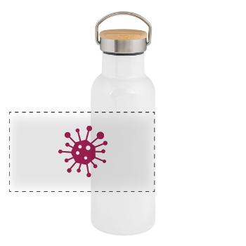 Virus - Panorama Thermosflasche mit Bambusdeckel - Weiß - Vorne