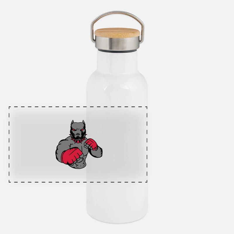 pitbull_fighter_002 Gourde isotherme avec bouchon en bambou