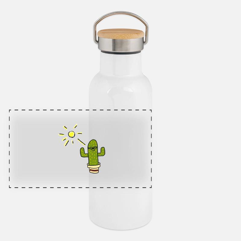 Cactus cactus soleil d'été Gourde isotherme avec bouchon en bambou