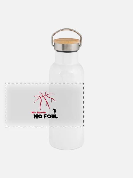 Basket-ball Basketball Basket - Gourde isotherme avec bouchon en bambou - blanc - Devant