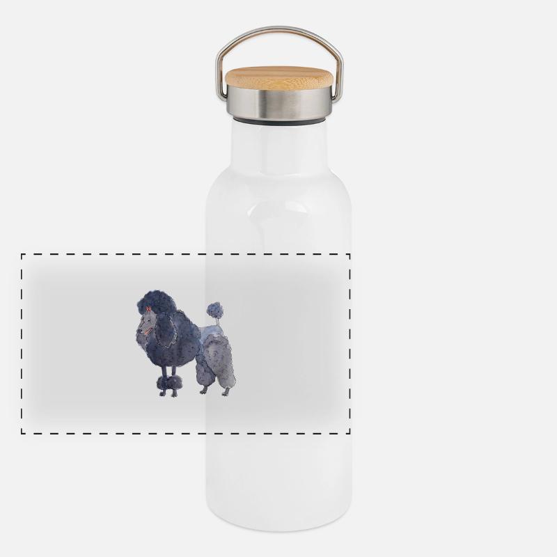 Poodle between - fun Panoramic Thermal Bottle with Bamboo Lid