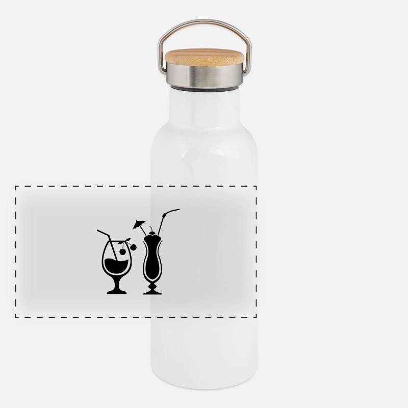 cocktails Panorama Thermosflasche mit Bambusdeckel