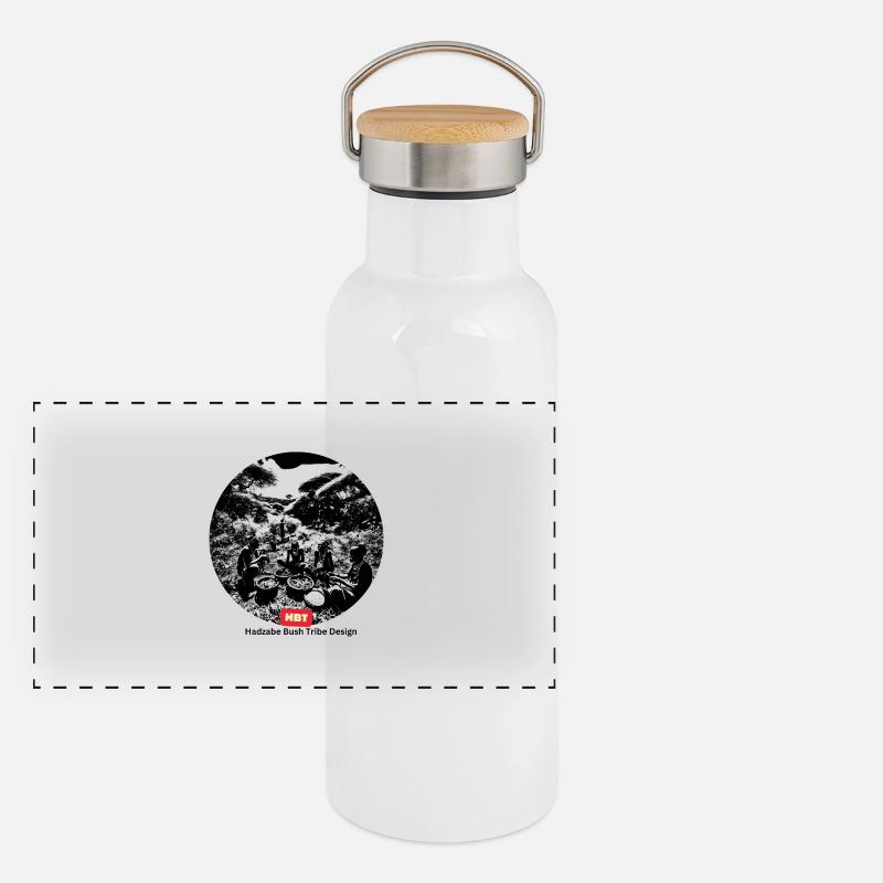 LGBT-Stamm der Bush - Panorama Thermosflasche mit Bambusdeckel - Weiß