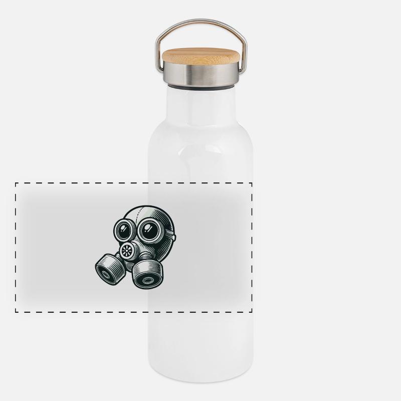 gas mask Panoramic Thermal Bottle with Bamboo Lid