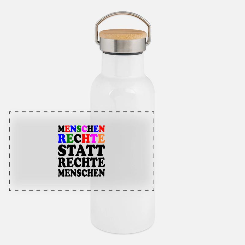 menschenrechte statt rechte menschen Panorama Thermosflasche mit Bambusdeckel
