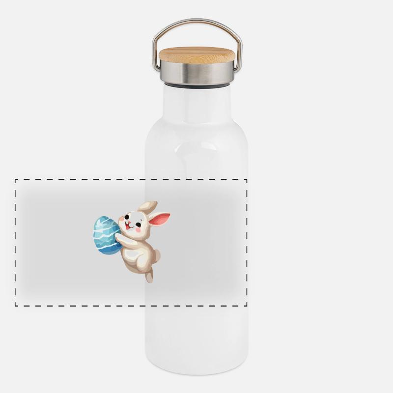 bunny rabbit easter bunny Panoramic Thermal Bottle with Bamboo Lid