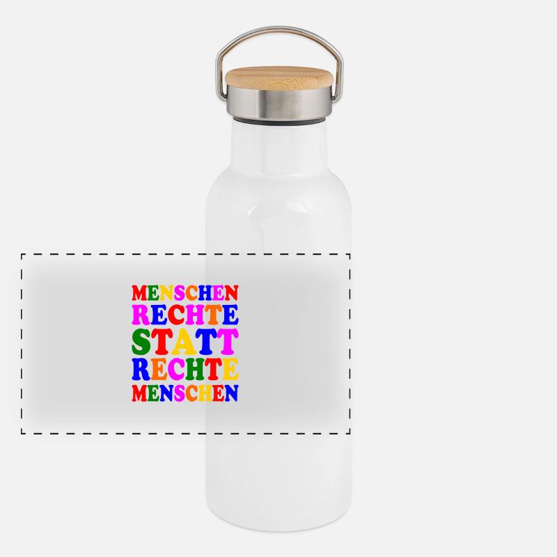 menschenrechte statt rechte menschen Panorama Thermosflasche mit Bambusdeckel