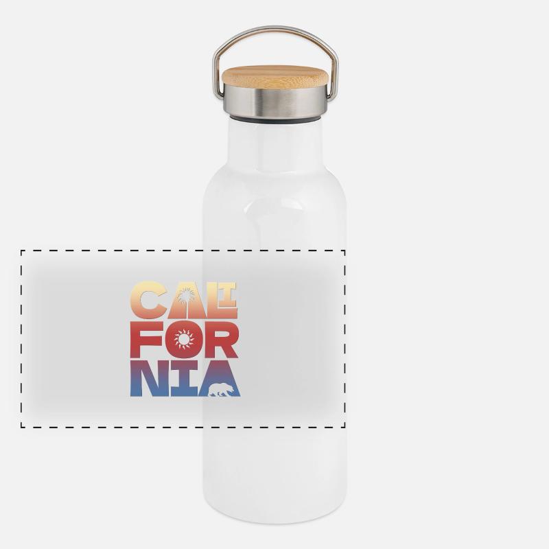 Kalifornischer Stolz Panorama Thermosflasche mit Bambusdeckel